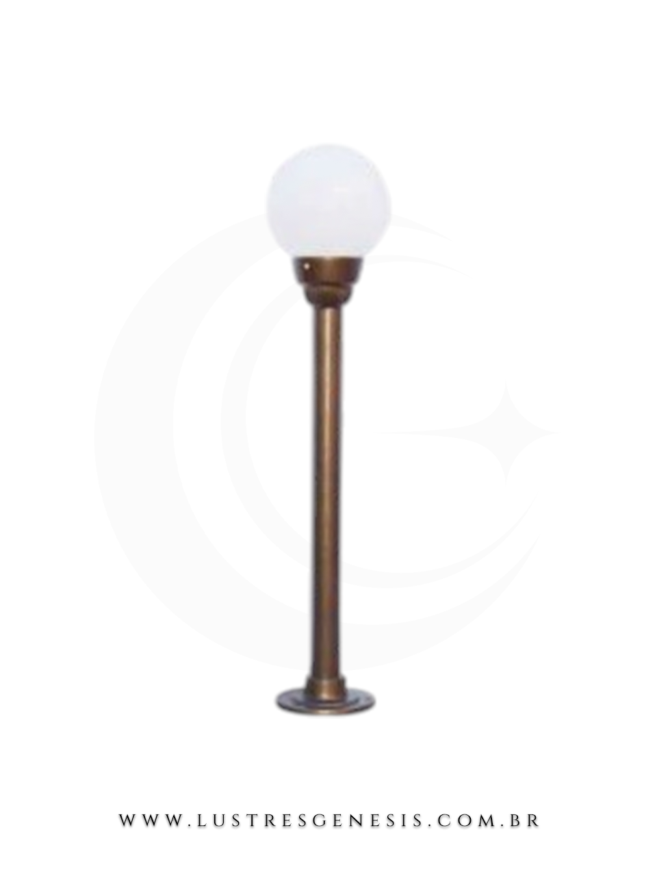 Lumin&aacute;ria de &Aacute;rea Externa Poste Colonial 90cm Globos Leitoso com Alum&iacute;nio para Fachada, Garagem e Cozinha 